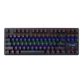 Rapoo V500PRO 87 mechanical gaming keyboard blue switch English – front view black