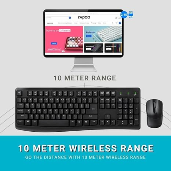 Rapoo X1800PRO Wireless Combo - Black - Dokkantech