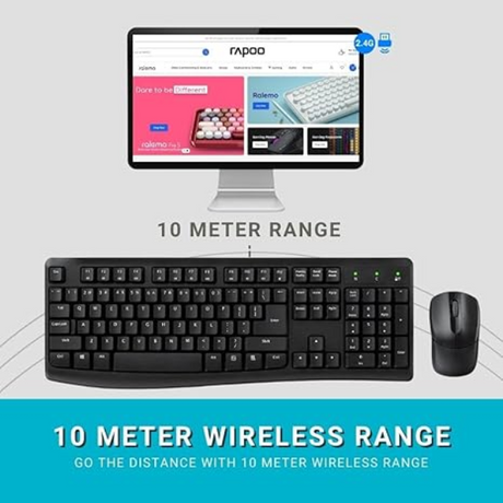 Rapoo X1800PRO Wireless Combo - Black - Dokkantech