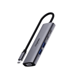 Rapoo XD51 5-in-1 USB-C Hub – Silvery Grey Tilted backward from dokkan tech