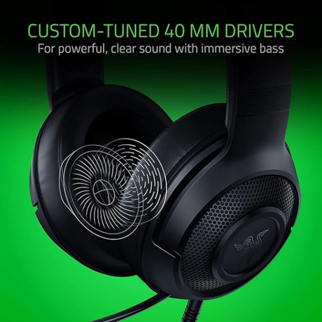 Razer Kraken X Wired Gaming Headset – 7.1 Surround Sound, Ultra-Light, Black-dokantech