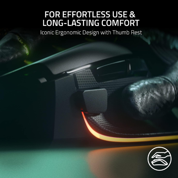 Razer Basilisk V3 35K – Fully Customizable Ergonomic Wired Gaming Mouse – Black- DokanTech #