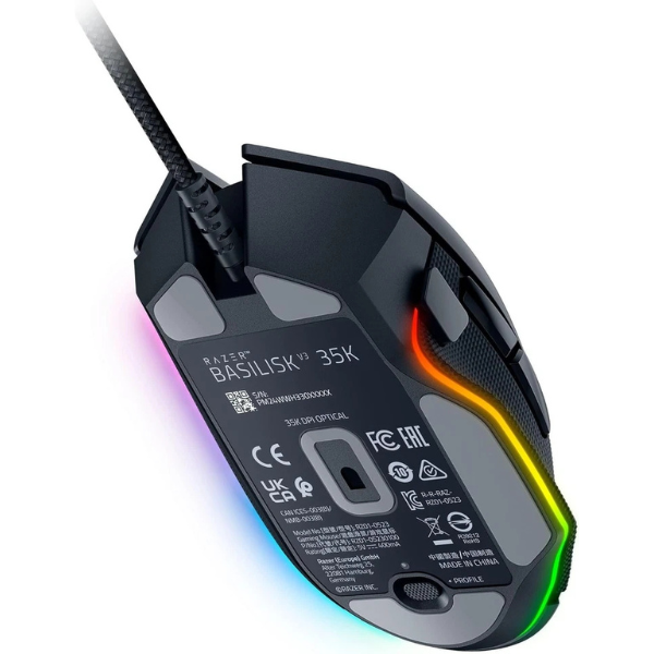 Razer Basilisk V3 35K – Fully Customizable Ergonomic Wired Gaming Mouse – Black- DokanTech #