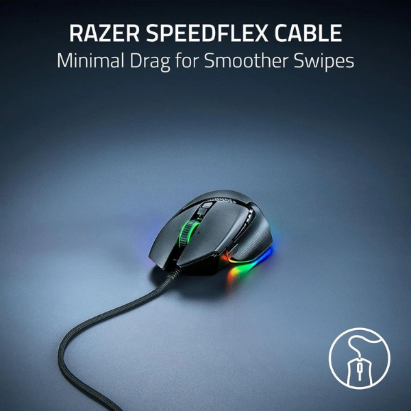 Razer Basilisk V3 35K – Fully Customizable Ergonomic Wired Gaming Mouse – Black- DokanTech #