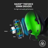 Razer BlackShark V2 X Wired Headset - Clear Sound & Noise Cancelling- Black and White
