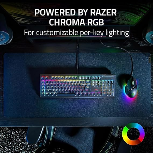 Razer BlackWidow V4 X Mechanical Gaming Keyboard with RGB & Macro Keys-Arabic- DokanTech #