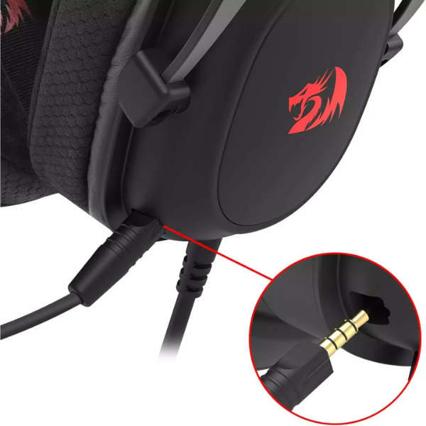 RedragonH510ZeusFBWiredGamingHeadset-Black3.5mmCable-DokkanTech