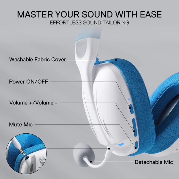 RedragonH878SkuldProLightweightWirelessGamingHeadset-BlueWhiteSpecs -DokkanTech