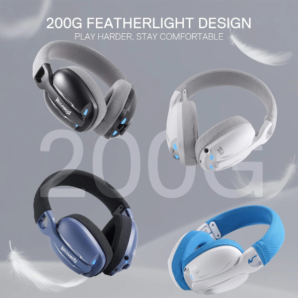 RedragonH878SkuldProLightweightWirelessGamingHeadset-BlueWhiteWeight -DokkanTech