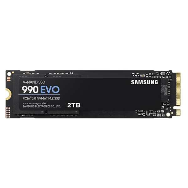 قرص SSD Samsung 990 EVO Plus بسعة 2 تيرابايت PCIe 4.0/5.0 NVMe - حتى 5000 ميجابايت/ثانية - MZ-V9E2T0BW