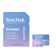 SanDisk Creator 256GB microSDXC Card 190/130MB/s– With SD Adapter – SDSQXAV-256G-IN6MS-dokantech#