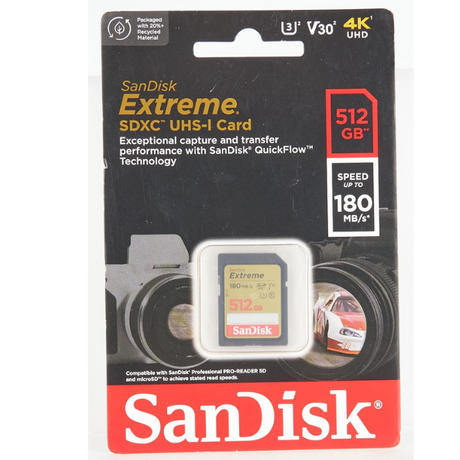 SanDisk Extreme 512GB SD – packaging