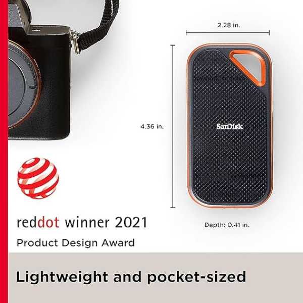 SanDisk Extreme PRO 1TB Portable  SSD – Ultra-Fast NVMe, 2000MB/s Speed- DokanTech #