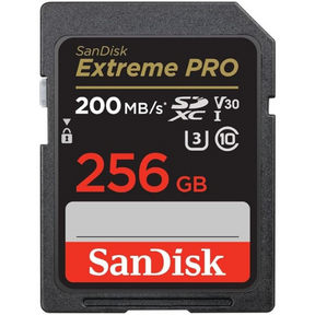 SanDisk Extreme Pro 256GB SD card 200MB/s – front view