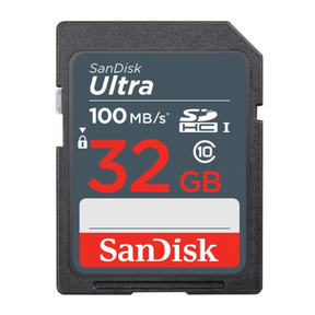 SanDisk Ultra 32GB SD card 100MB/s – front view