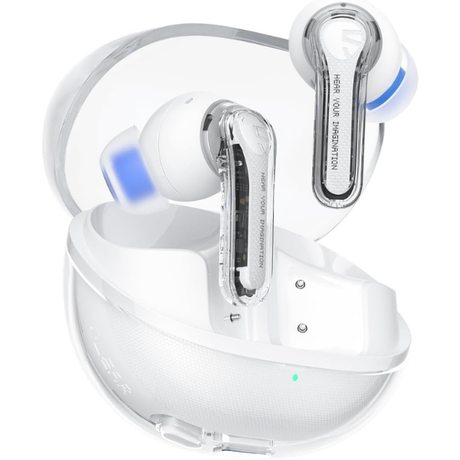 SoundPEATSClearIn-EarWirelessEarbudsStylishTransparentDesignMainWhite-DokkanTech