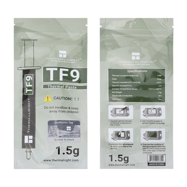 Thermalright TF9 1.5g Thermal Paste – Ultra-High Performance for CPU/GPU-Dokkantech