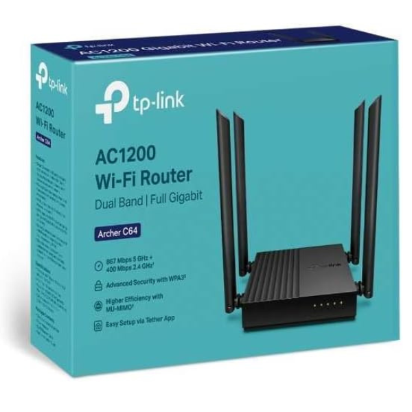 TP-LINK Archer C64, AC1200 Wireless MU-MIMO WiFi Router - DokanTech #