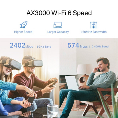TP-Link RE705X | AX3000 WiFi 6 Mesh Range Extender – Ultra-Fast Whole-Home Coverage- DokanTech #