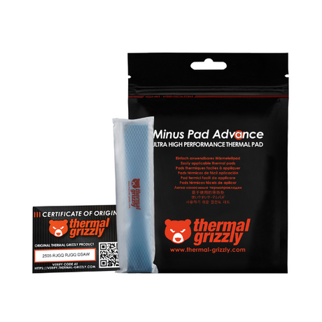 Thermal Grizzly Minus Pad Advance – 120 x 20 mm Thermal Pads (0.5 / 1.0 / 1.5 / 2.0 / 3.0 mm) – Pack of 4 – High Performance- DokanTech #