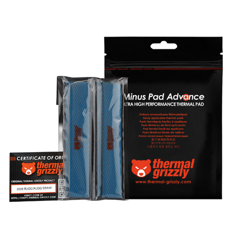 Thermal Grizzly Minus Pad Advance – 120 x 20 mm Thermal Pads (0.5 / 1.0 / 1.5 / 2.0 / 3.0 mm) – Pack of 4 – High Performance- DokanTech #