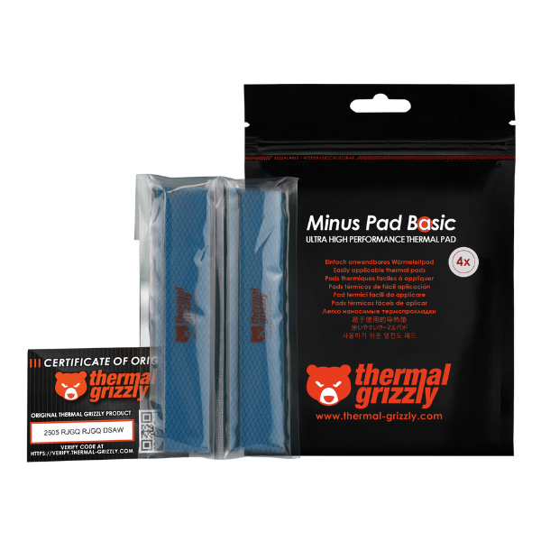 Thermal Grizzly Minus Pad Basic 100x20mm (4 Pcs) – High-Performance Thermal Pads ( 0.5mm, 1.0mm, 1.5mm, 2.0mm, 3.0mm)- DokanTech #