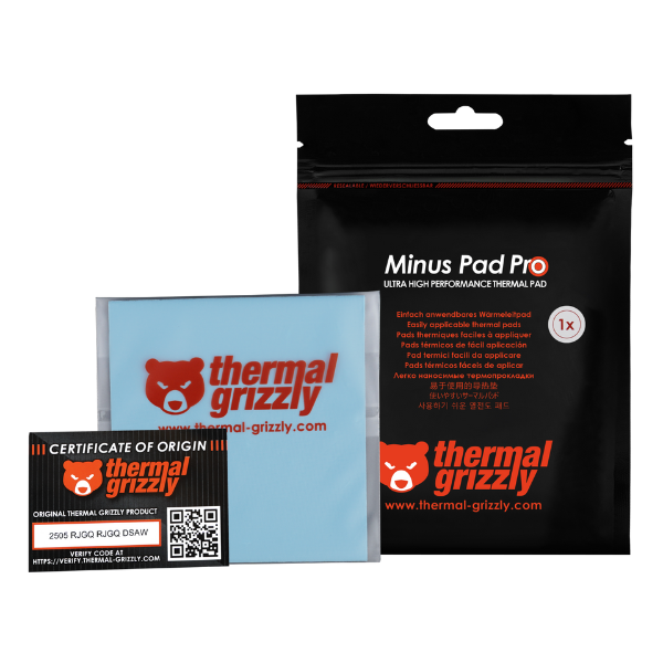 Thermal Grizzly Minus Pad Pro 100x100mm high-performance thermal pad – front view