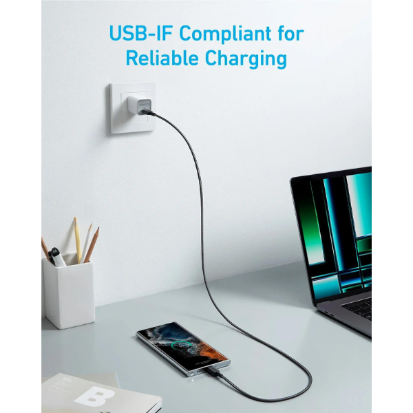 انكر 322 كابل USB-C إلى USB-C 60 واط 180 سم - A81F6P11 