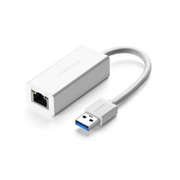UgreenCR111USBtoLANRJ453.0GigabitEthernetAdapter-White-Left Side View-dokantech