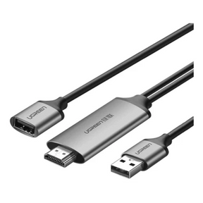 Ugreen HDMI USB to HDMI digital AV cable – front view silver