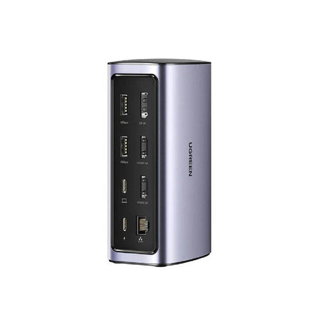 A silver and black Unseen portable power bank with multiple USB-C and USB-A ports, shown on a solid white background.
