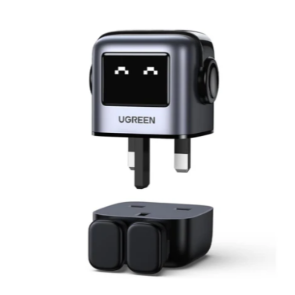 Ugreen Nexode RG 65W 3-Port Robot Gan Fast Charger - Black - DokanTech #