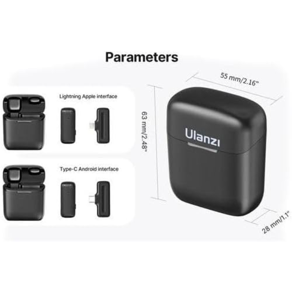 Ulanzi J11 Wireless Lavalier Microphone System - IOS -
Black - Dokkantech