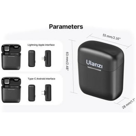Ulanzi J11 Wireless Lavalier Microphone System - IOS -
Black - Dokkantech