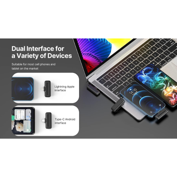 Ulanzi J11 Wireless Lavalier Microphone System - TypeC - Black
- Dokkantech