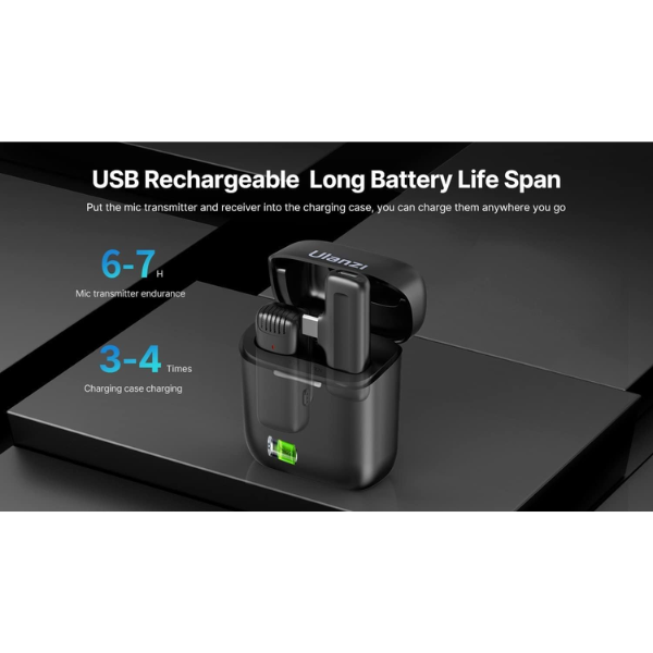 Ulanzi J11 Wireless Lavalier Microphone System - TypeC - Black
- Dokkantech