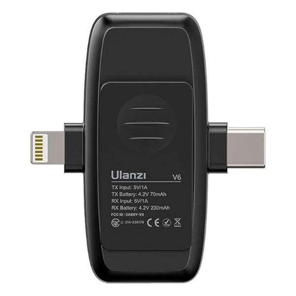 Ulanzi V6 3-in-1 Wireless Lavalier Microphone for iPhone, Android & Cameras#Dokkantech