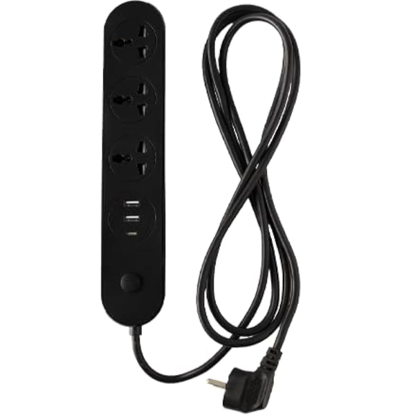 Bareeq 3 Power Socket + 3 USB ( USB-C PD 20W / 2 USB - A 10W ) 250V/16A IP66 - DokanTech #