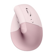 Logitech Lift Vertical Ergonomic Mouse: pink vertical mouse shown at an angle.