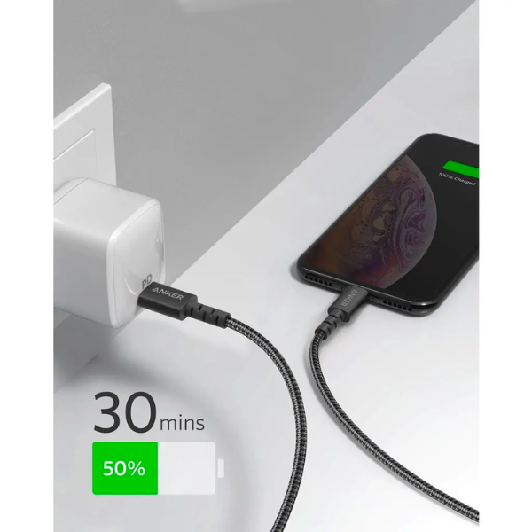 Anker PowerLine Select+ USB-C to Lightning Cable 3ft/0.9m Cable A8617 - DokanTech #
