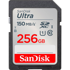 SanDisk Ultra 256GB SDXC memory card 150MB/s – front view