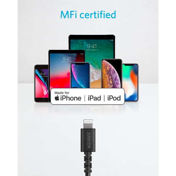 أنكر باور لاين سيليكت+ كابل USB-C إلى لايتنينج 3 قدم/0.9 متر A8617 