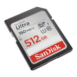 بطاقة ذاكرة SanDisk Ultra 512GB SDHC™ UHS-I سرعة تصل إلى 150 ميجابايت/ثانية فيديو عالي الدقة 