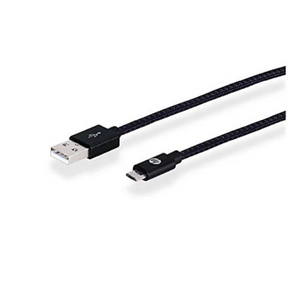 HP Pro Micro-USB braided cable 2M – front view black