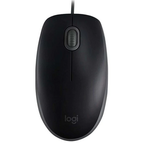 Logitech B110 Silent optical wired mouse – front view black