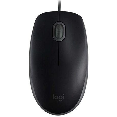 Logitech B110 Silent optical wired mouse – front view black