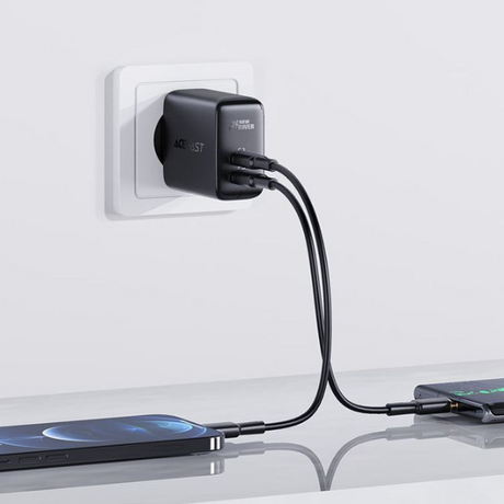 AceFast A9 40W (2xUSB-C) Fast Wall CHARGER PD3.0 - Black - DokanTech #