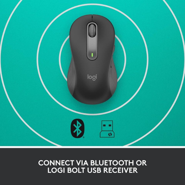 Logitech Signature M650 L Right Full Size Wireless Mouse - For Large Sized Hands, Multi-Device, Silent Clicks, Customizable Side Buttons, Bluetooth, for PC/Mac