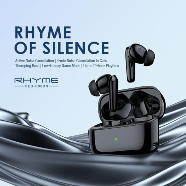 Oraimo Rhyme ANC True Wireless Earbuds, E06DN - Black