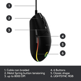 Logitech G102 Lightsync Wired Gaming Mouse with Customizable RGB